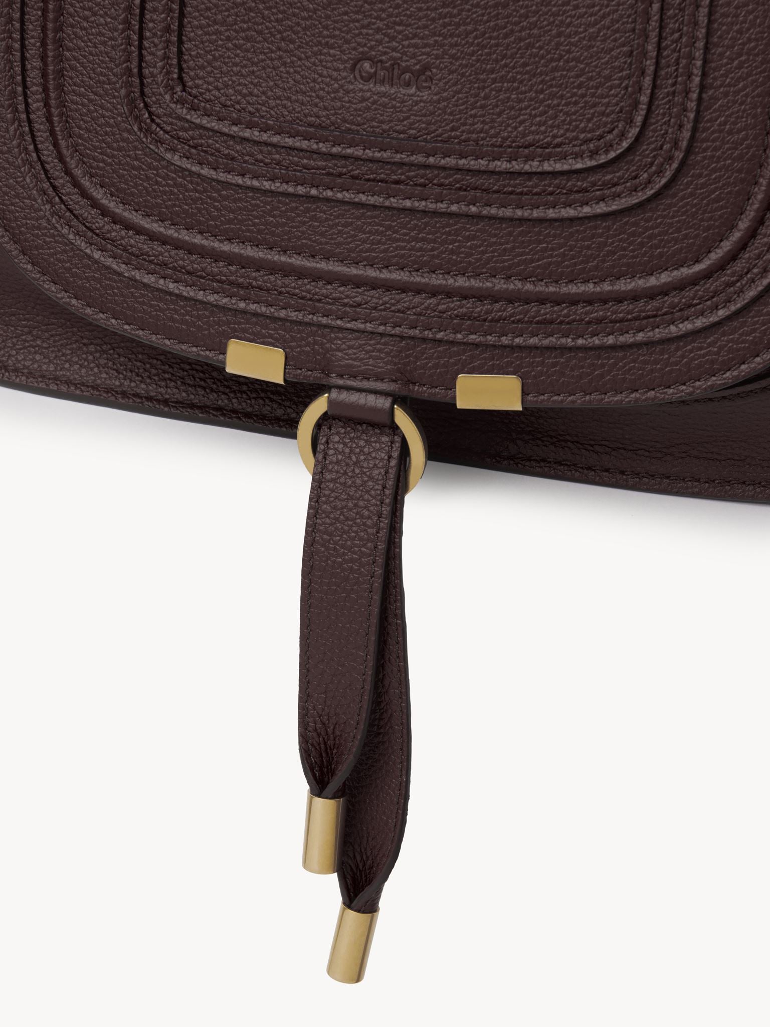 Petit sac double porté Marcie en cuir - Violine Profonde