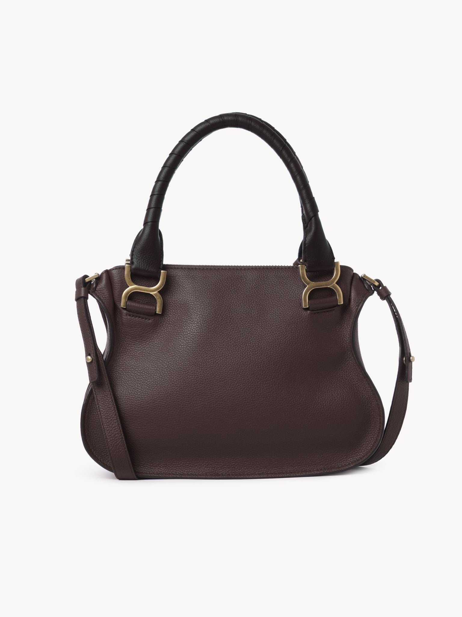 Petit sac double porté Marcie en cuir - Violine Profonde