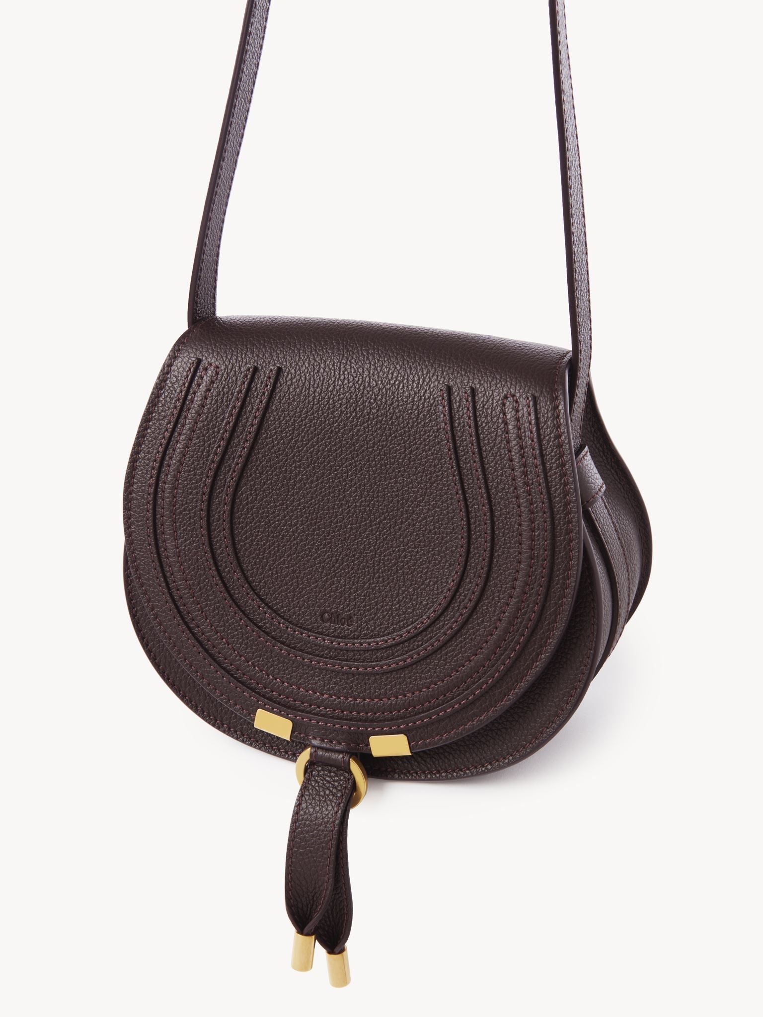 Petit sac porté épaule Marcie en cuir - Deep Violine
