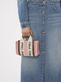 Mini sac cabas Woody à bandoulière - Fleur Rose