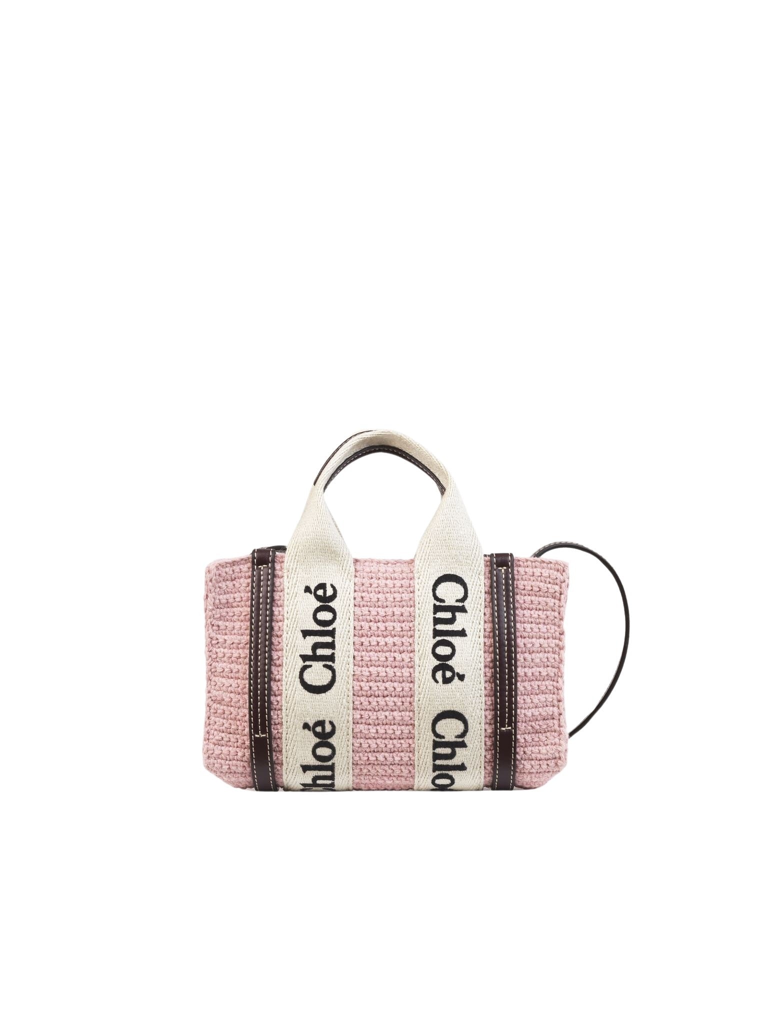 Mini sac cabas Woody à bandoulière - Fleur Rose