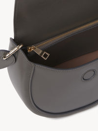 Petit sac porté épaule Arlène en cuir - Gris Éléphant