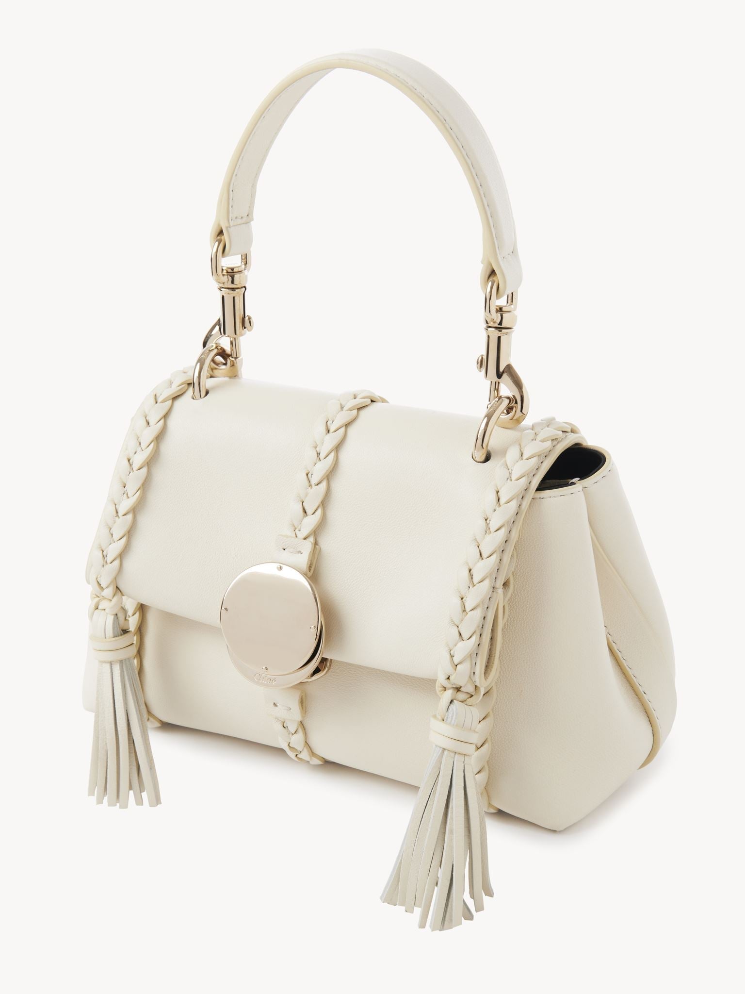 Mini sac souple porté épaule Penelope en cuir - Ivoire Brumeux