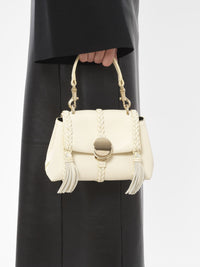 Mini sac souple porté épaule Penelope en cuir - Ivoire Brumeux