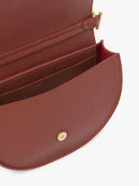 Sac chaîne porté épaule Marcie en cuir - Brun Sépia