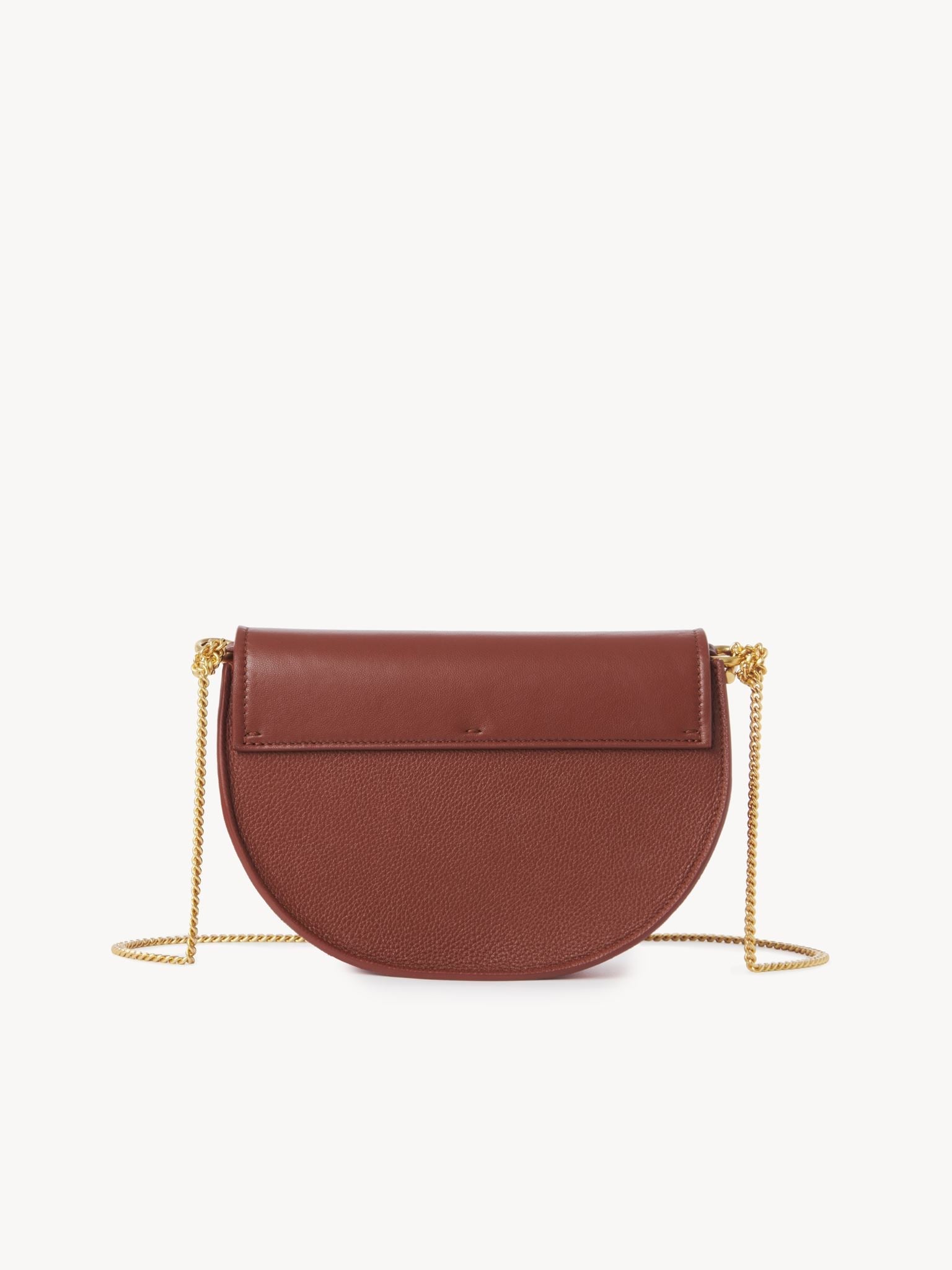Sac chaîne porté épaule Marcie en cuir - Brun Sépia