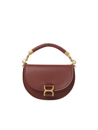 Sac chaîne porté épaule Marcie en cuir - Brun Sépia