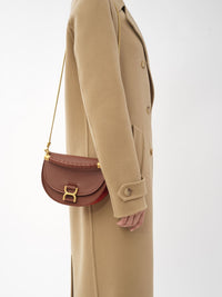 Sac chaîne porté épaule Marcie en cuir - Brun Sépia