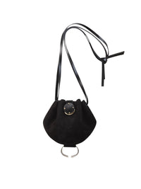 Pochette ronde en cuir - Noir