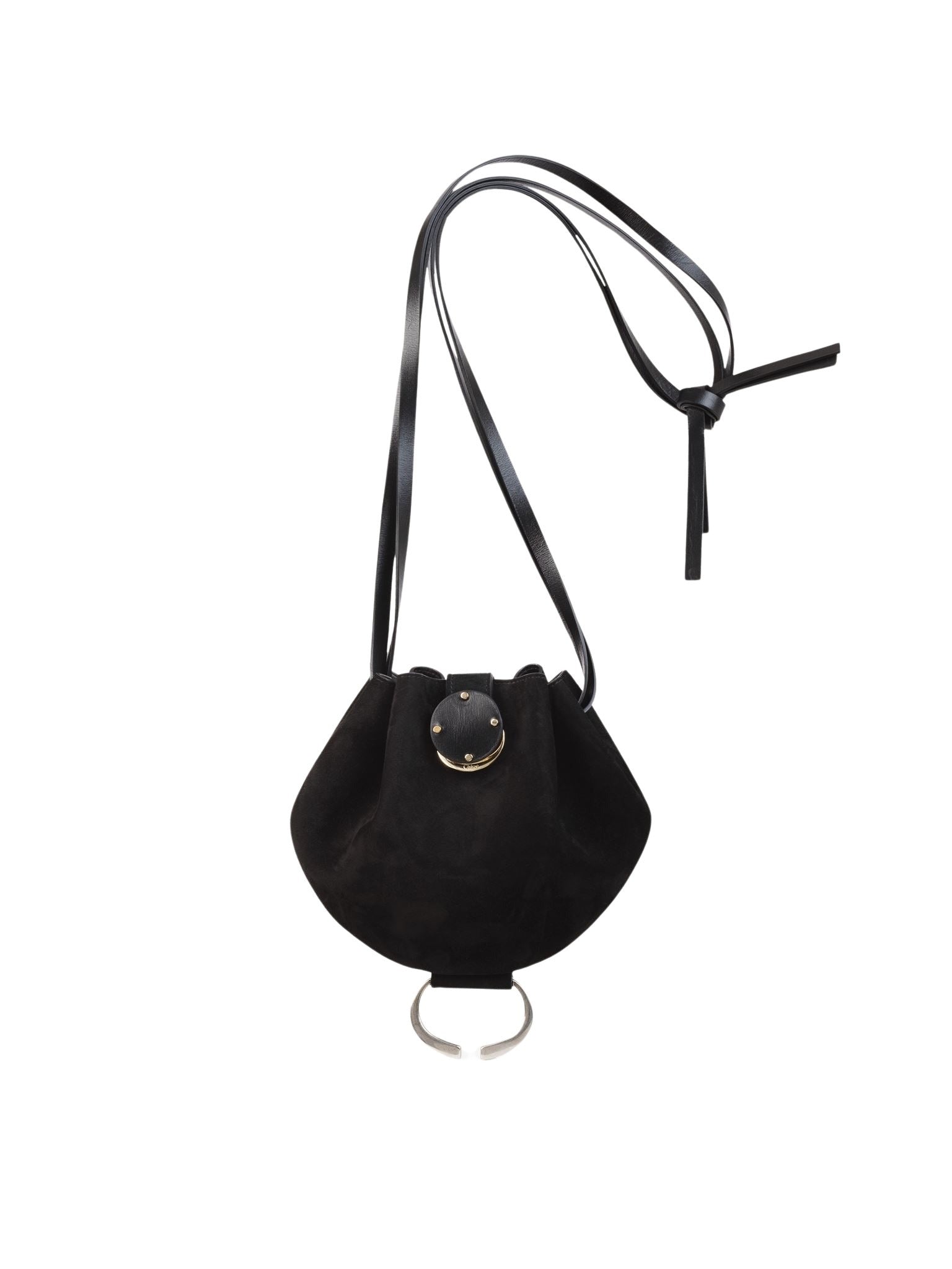 Pochette ronde en cuir - Noir