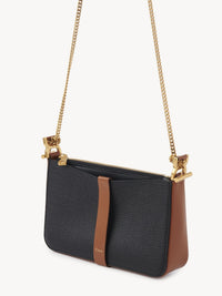 Pochette chaîne Marcie en cuir - Noir