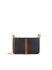 Pochette chaîne Marcie en cuir - Noir