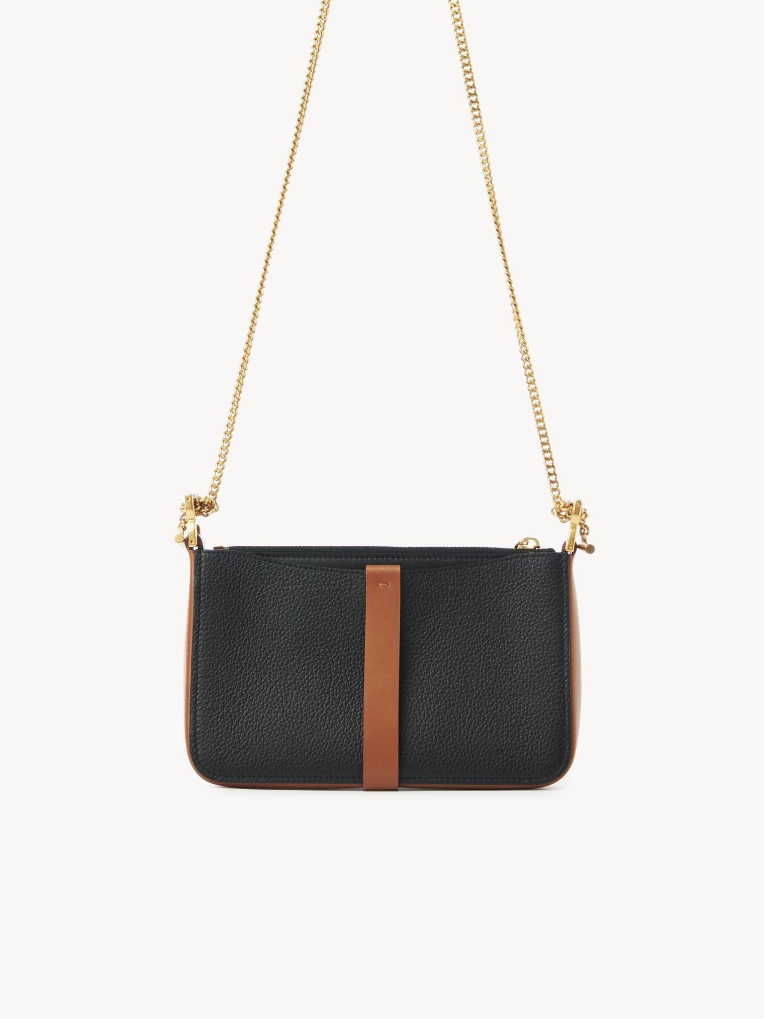 Pochette chaîne Marcie en cuir - Noir