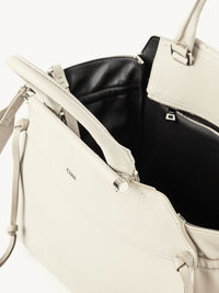 Sac double porté Steph en cuir - Blanc