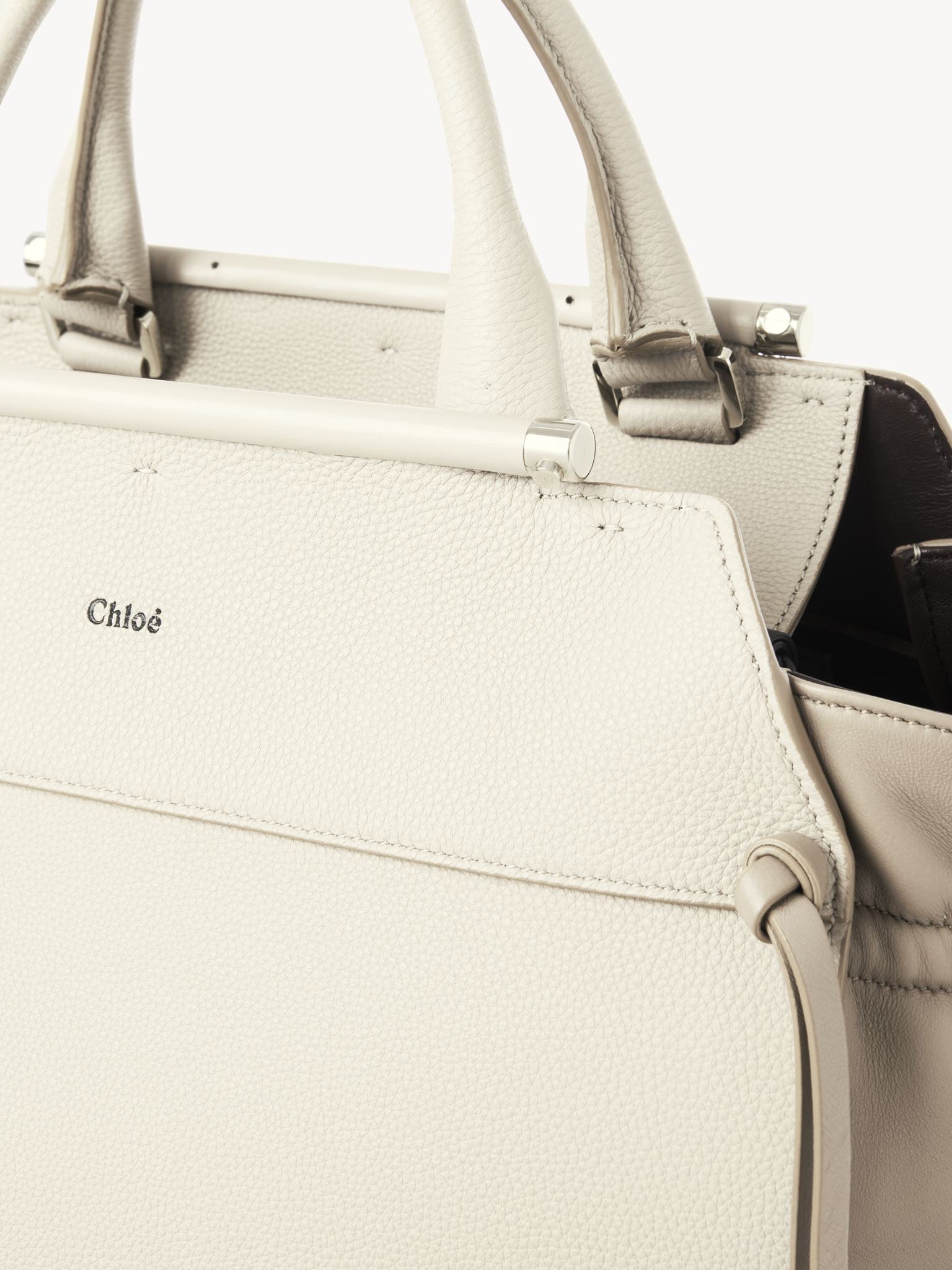 Sac double porté Steph en cuir - Blanc