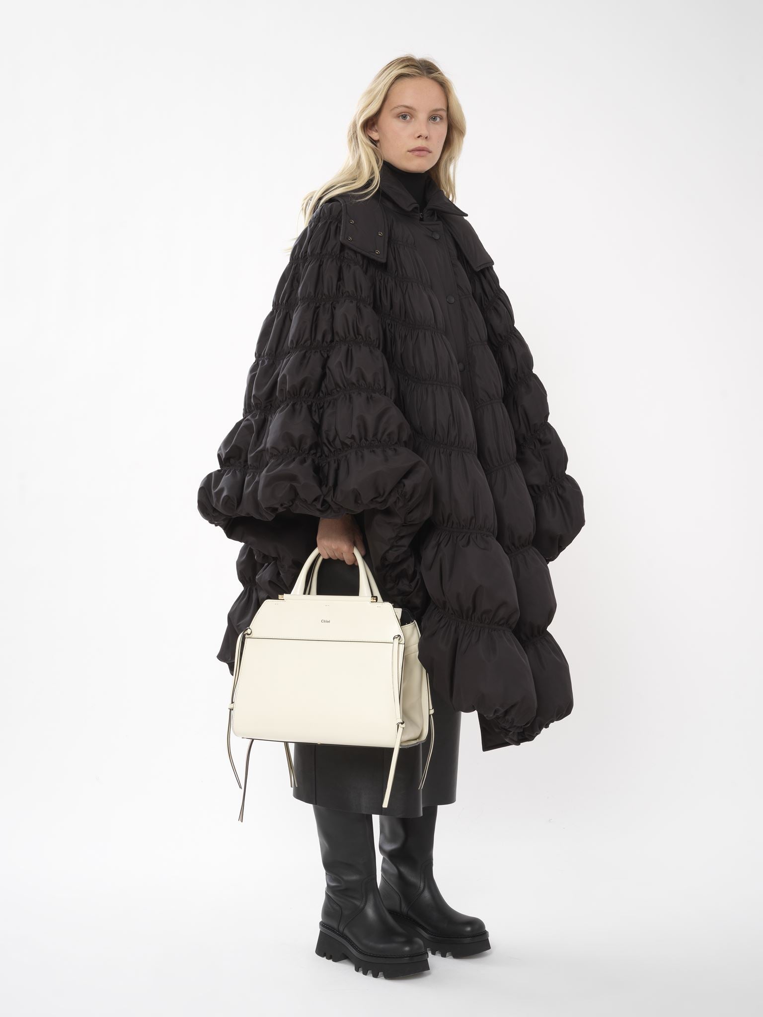 Sac double porté Steph en cuir - Blanc