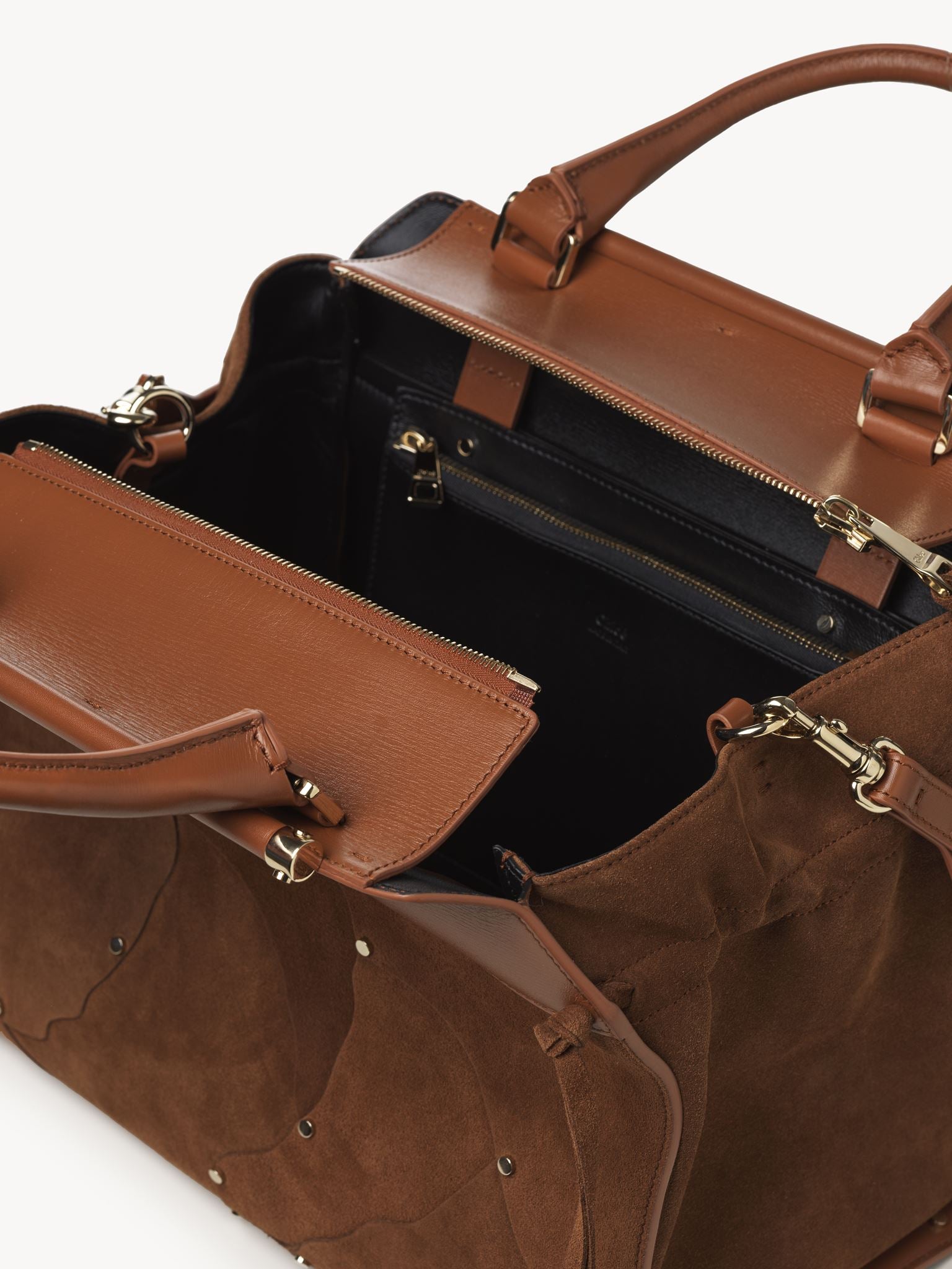 Sac double porté Steph en cuir - Caramel