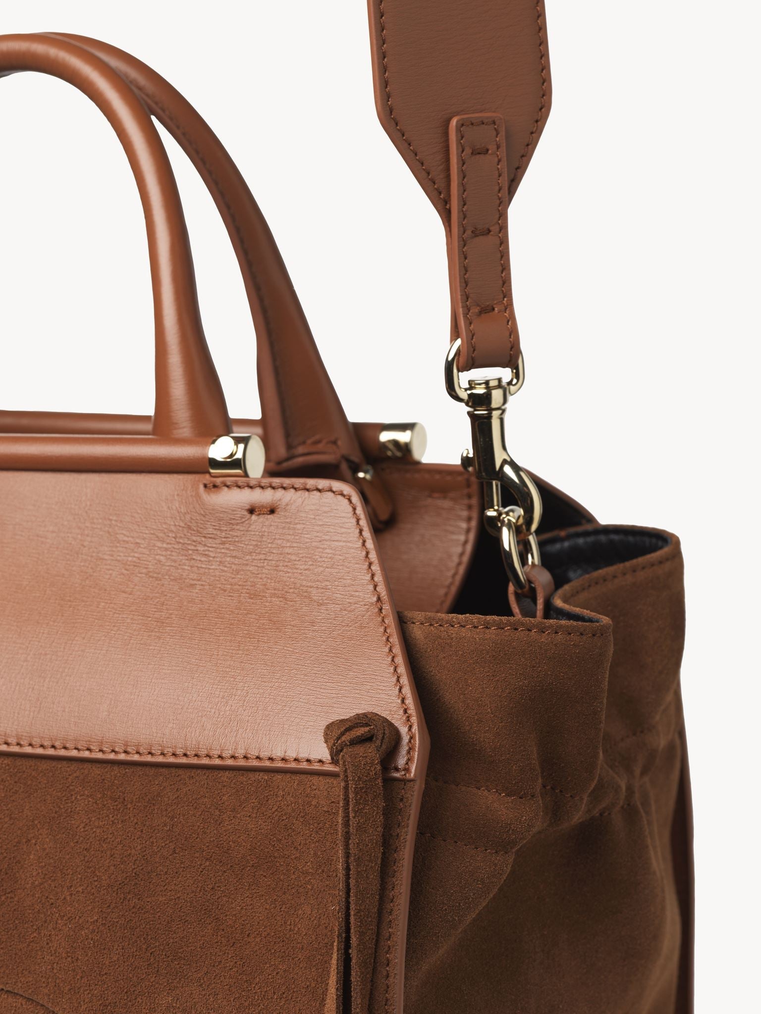 Sac double porté Steph en cuir - Caramel