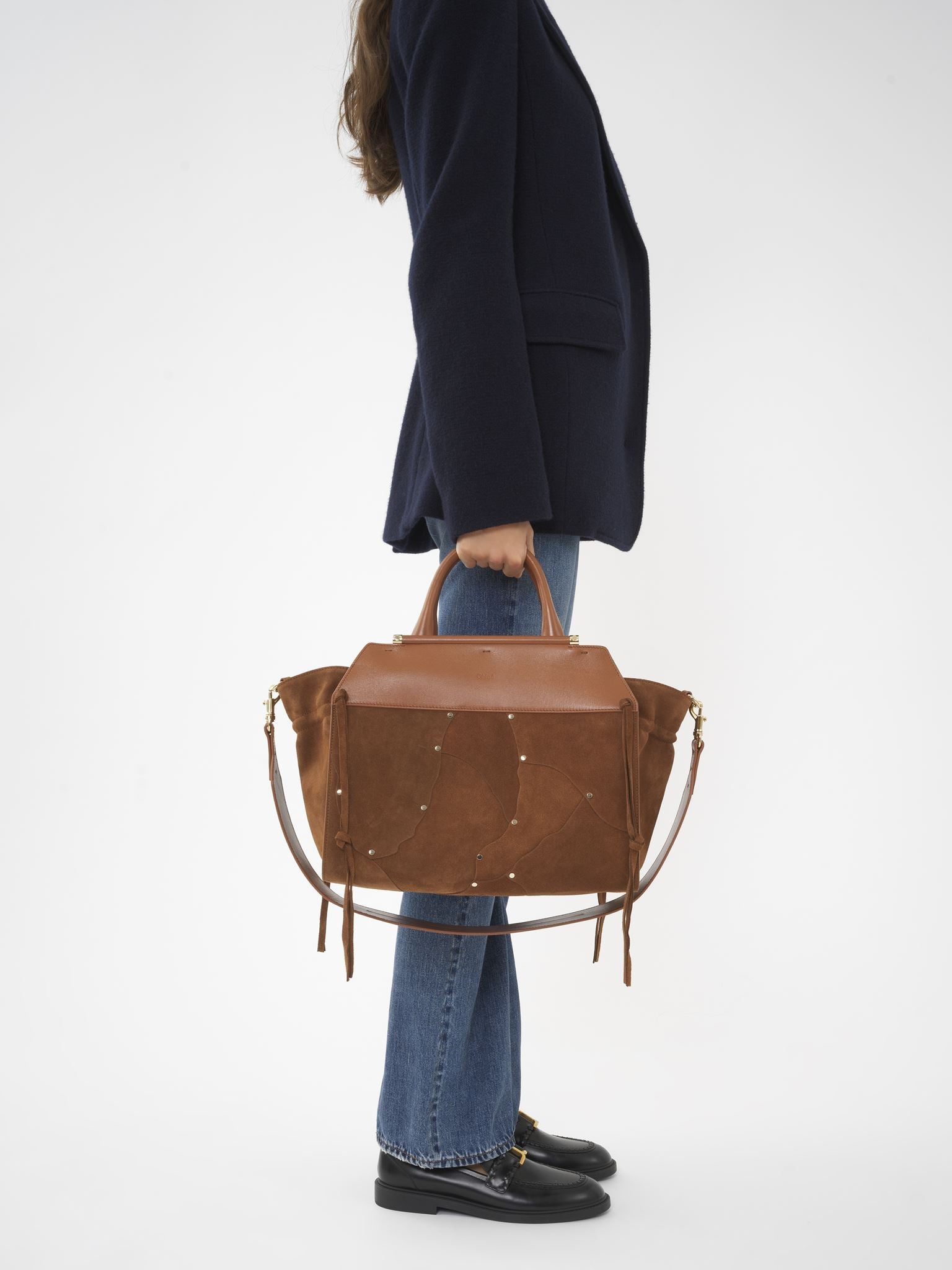 Sac double porté Steph en cuir - Caramel