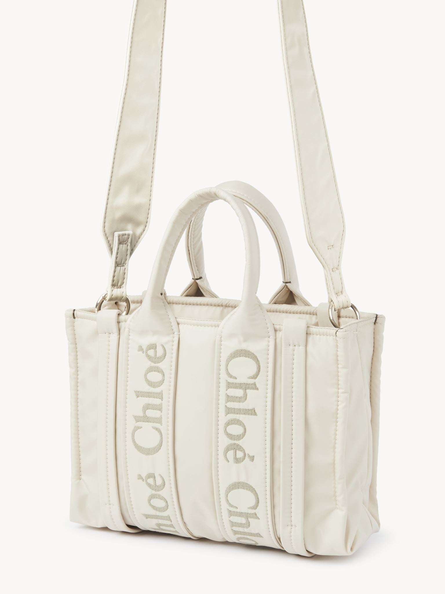 Petit sac cabas avec strass Woody - Dusty Ivory