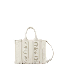 Petit sac cabas avec strass Woody - Dusty Ivory