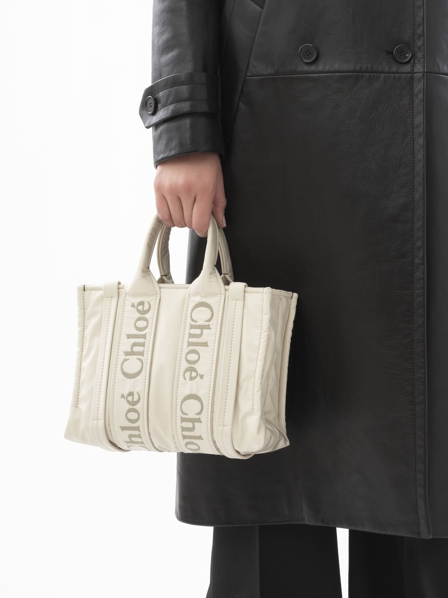 Petit sac cabas avec strass Woody - Dusty Ivory