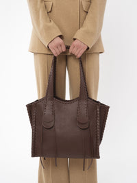 Sac cabas Mony en cuir - Chocolat