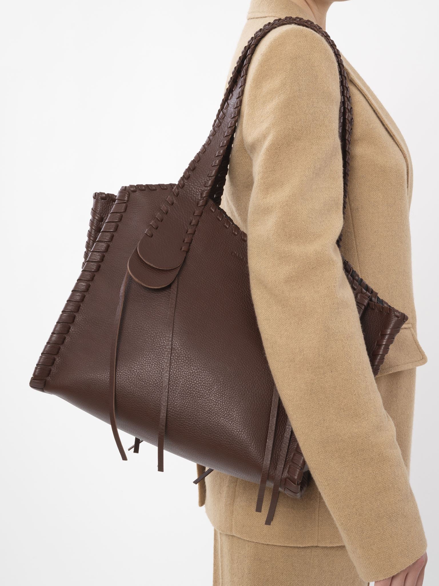 Sac cabas Mony en cuir - Chocolat