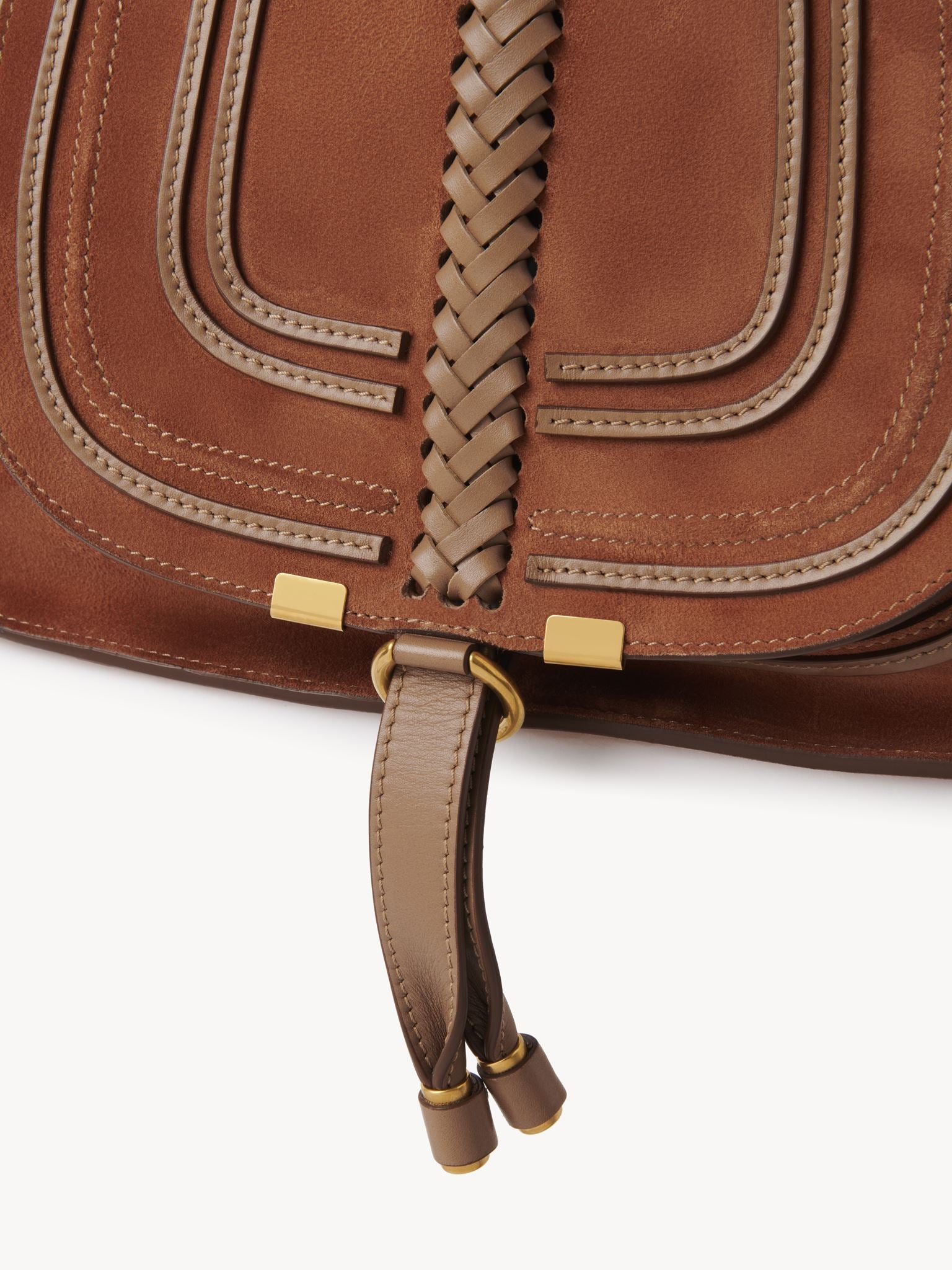 Petit sac double porté Marcie en cuir - Ochre Delight
