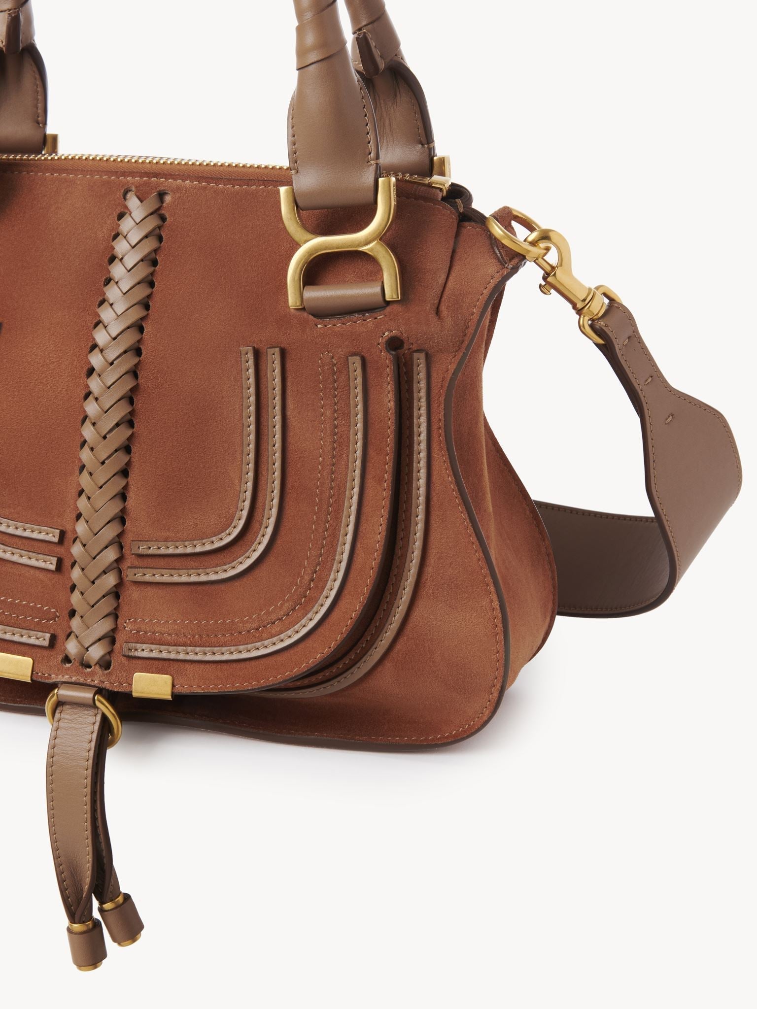 Petit sac double porté Marcie en cuir - Ochre Delight