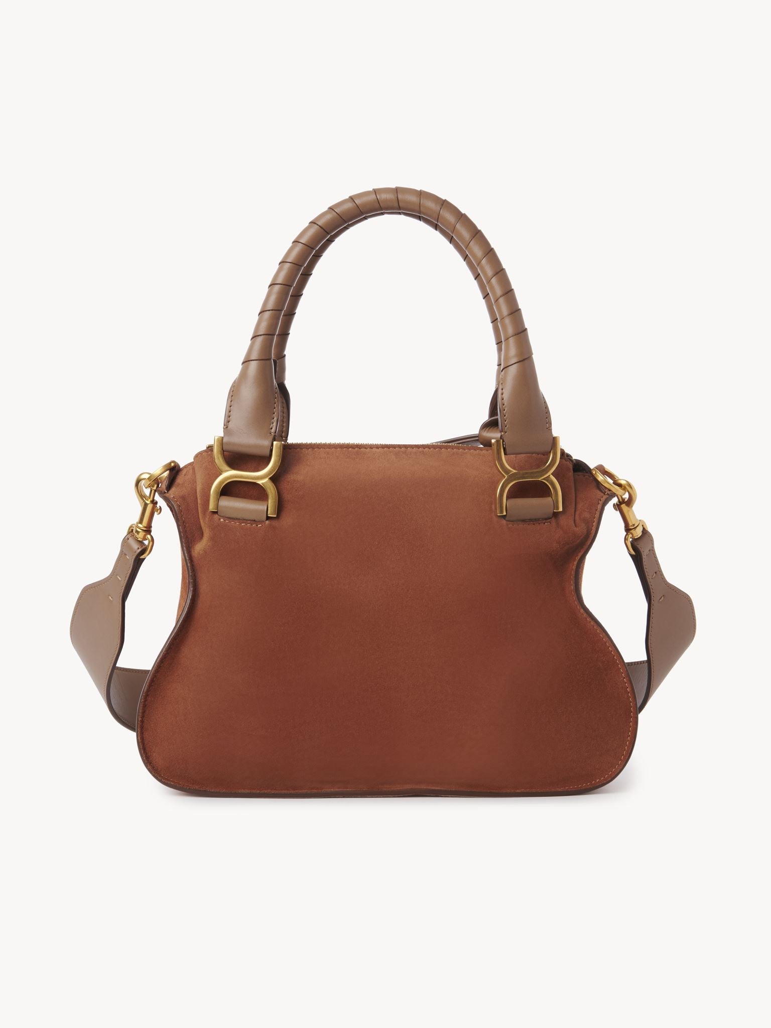 Petit sac double porté Marcie en cuir - Ochre Delight