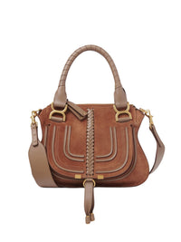 Petit sac double porté Marcie en cuir - Ochre Delight