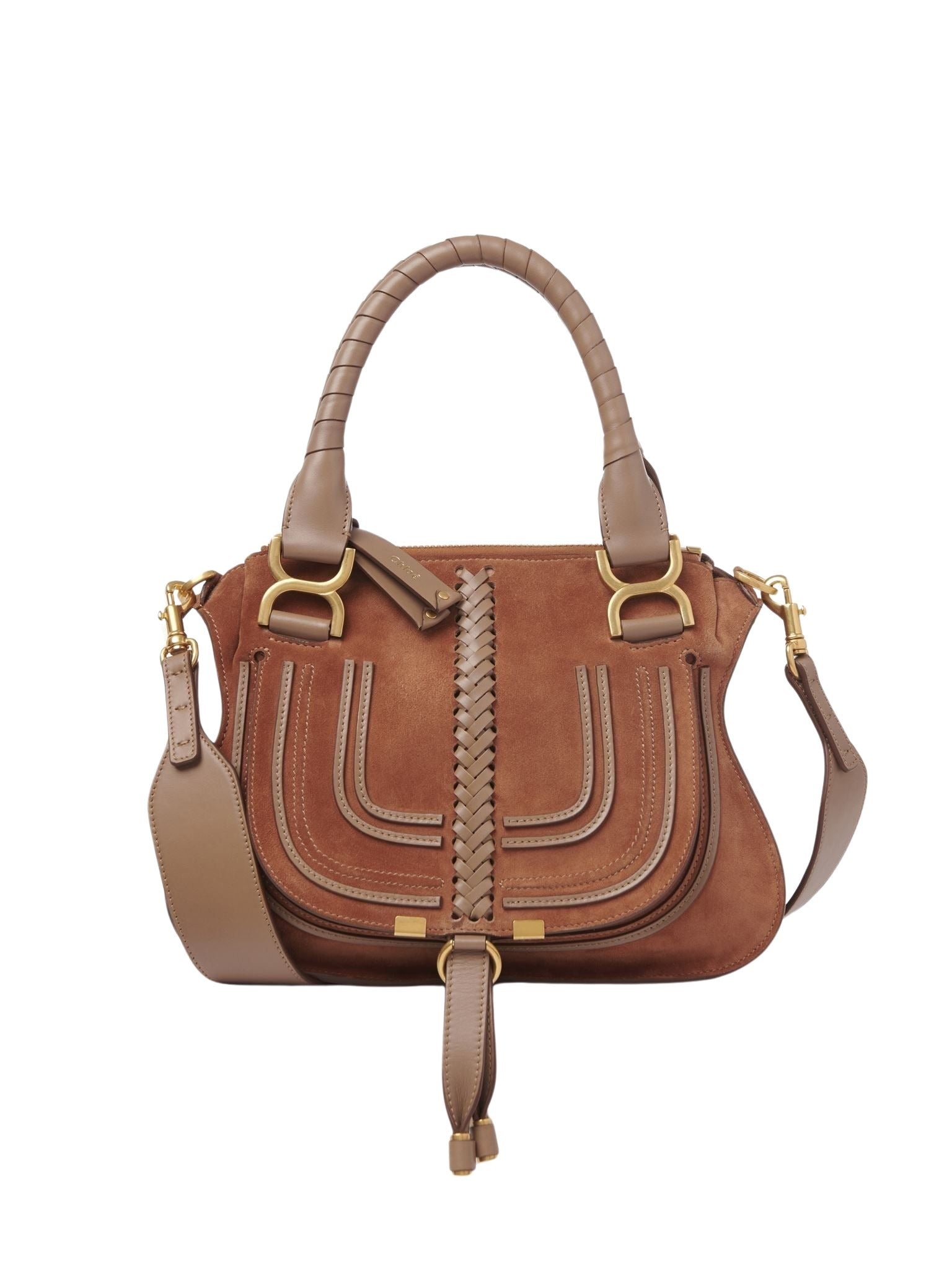 Petit sac double porté Marcie en cuir - Ochre Delight