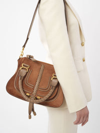 Petit sac double porté Marcie en cuir - Ochre Delight