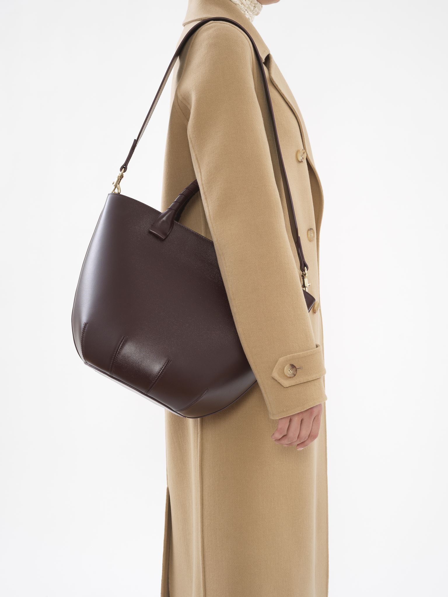 Sac panier Sabia en cuir - Violine Profonde