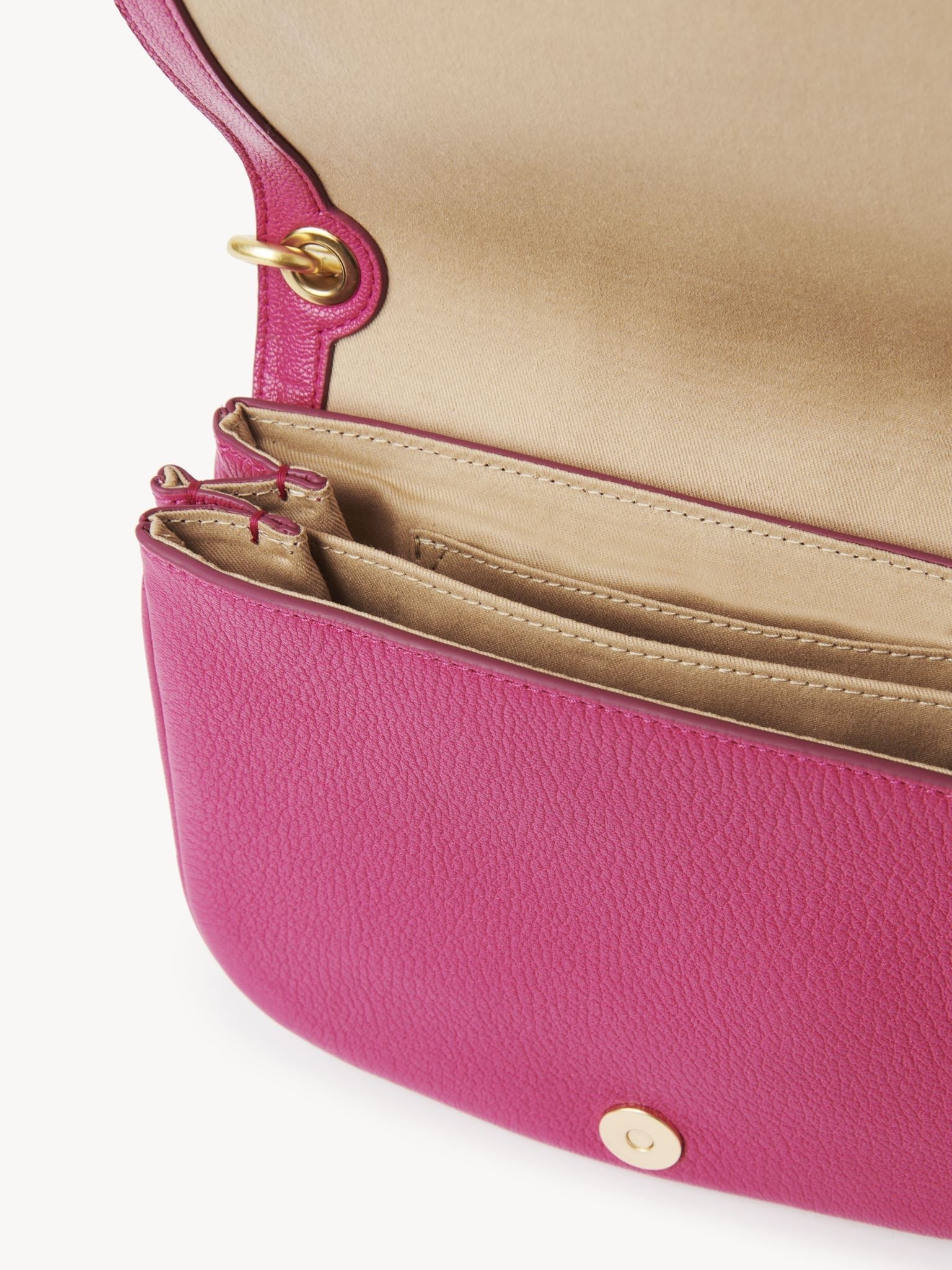 Sac porté épaule Hana en cuir - Rose Magnétique