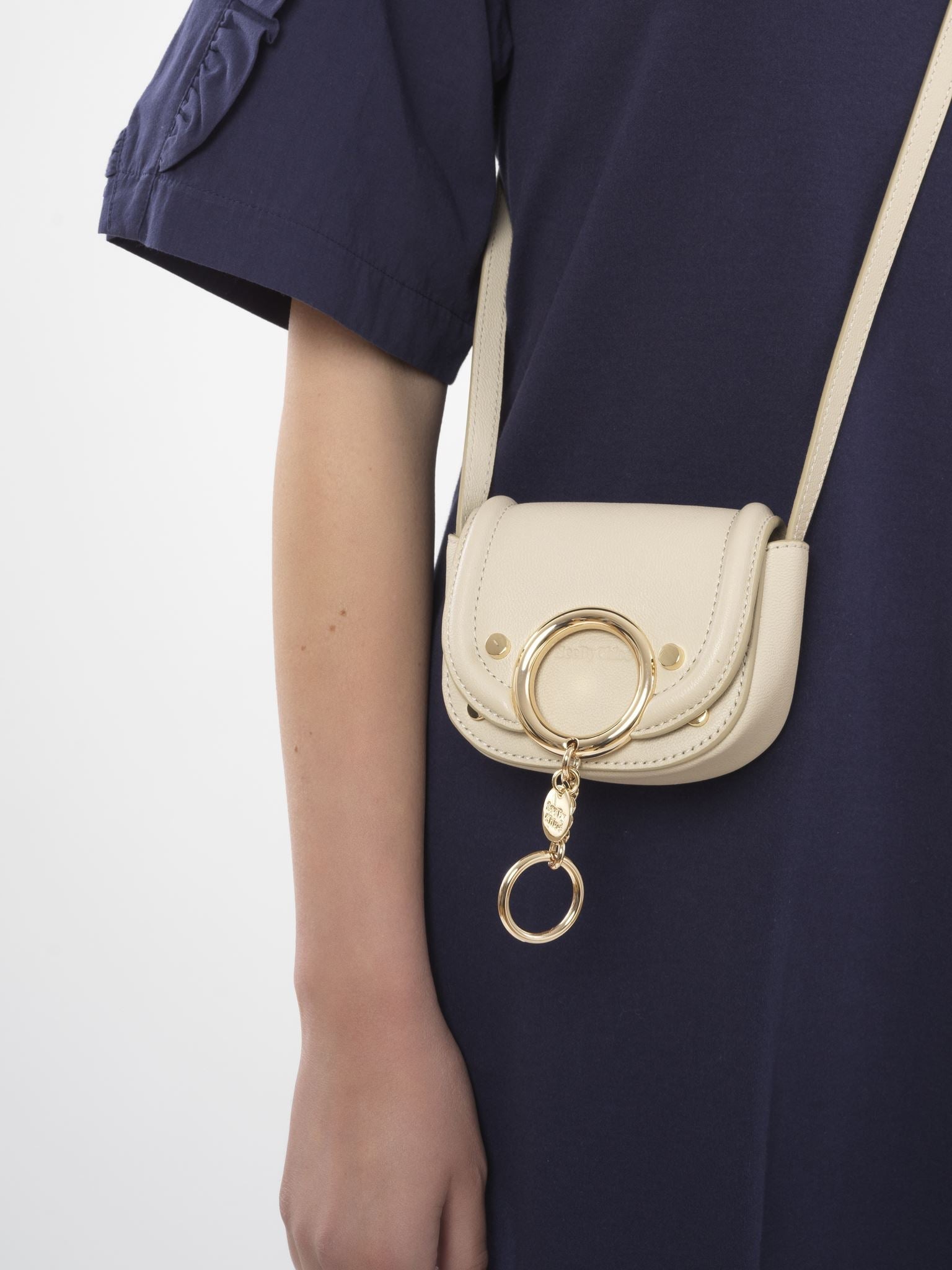 Mini sac à bandoulière Mara en cuir - Cement Beige
