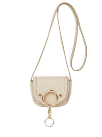 Mini sac à bandoulière Mara en cuir - Cement Beige