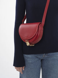 Petit sac bandoulière Mara en cuir - Rouge Rêveur