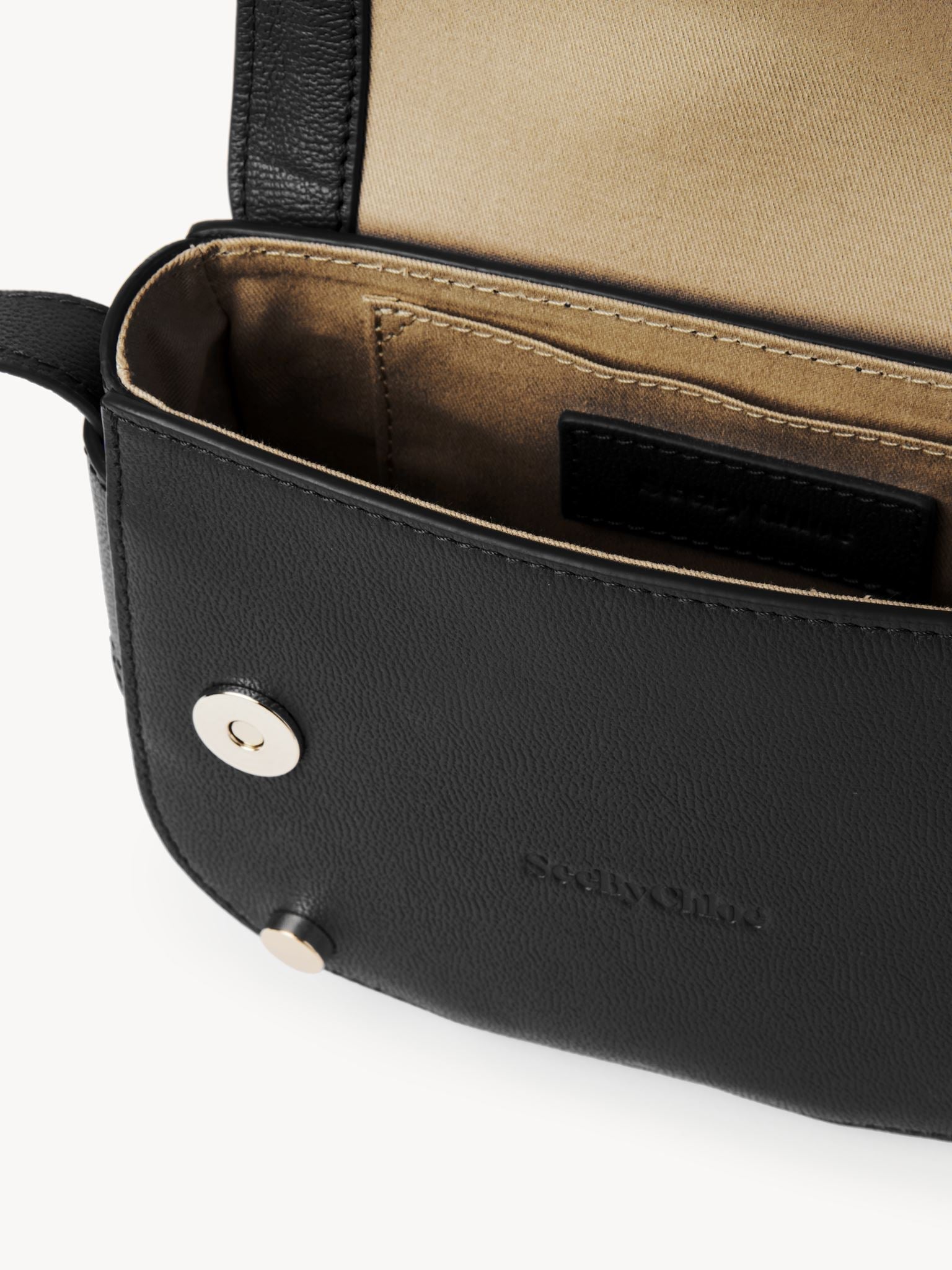 Petit sac porté épaule Mara en cuir - Noir