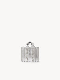 Nano sac cabas Woody à bandoulière en cuir - Argent