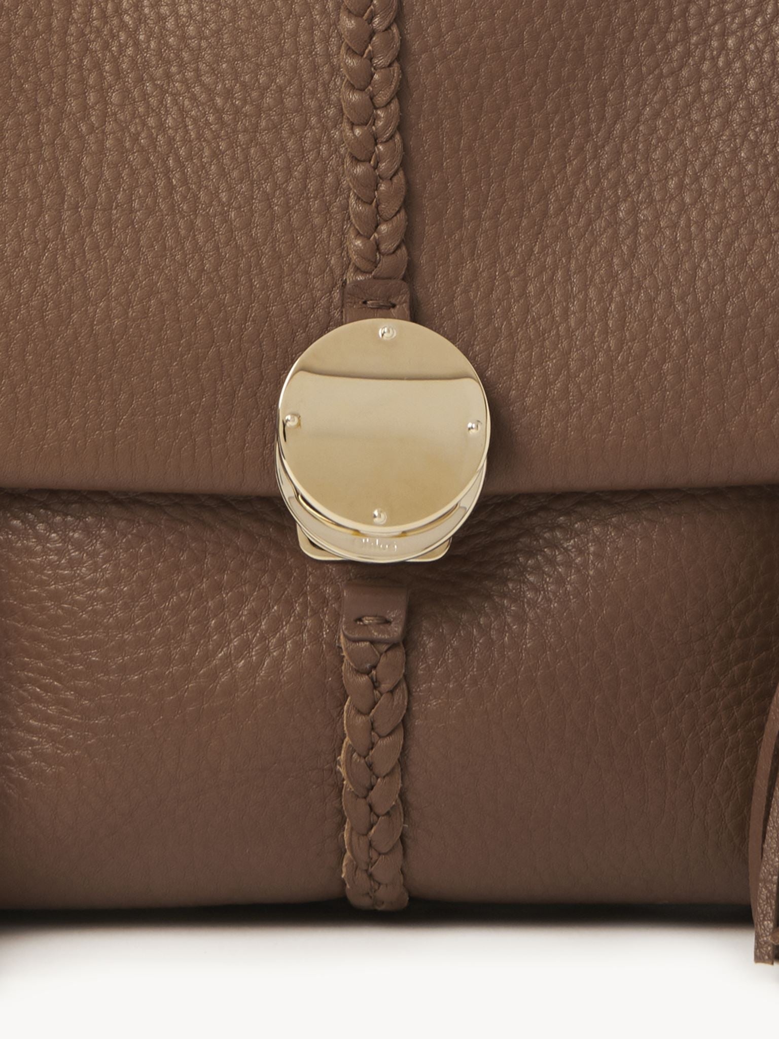 Petit sac souple porté épaule Penelope en cuir - Noix Foncée