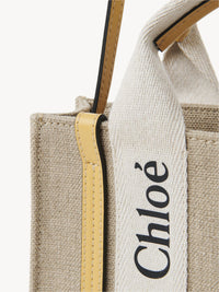 Mini sac cabas Woody à bandoulière en lin - Miel D'Or