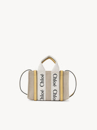 Mini sac cabas Woody à bandoulière en lin - Miel D'Or