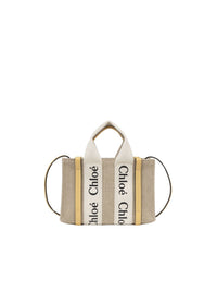 Mini sac cabas Woody à bandoulière en lin - Miel D'Or