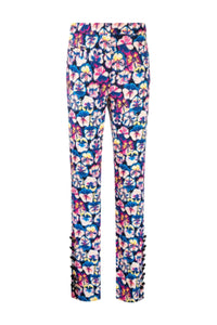 Pantalon ajusté à imprimé fleurs - Blue Moon Pansy