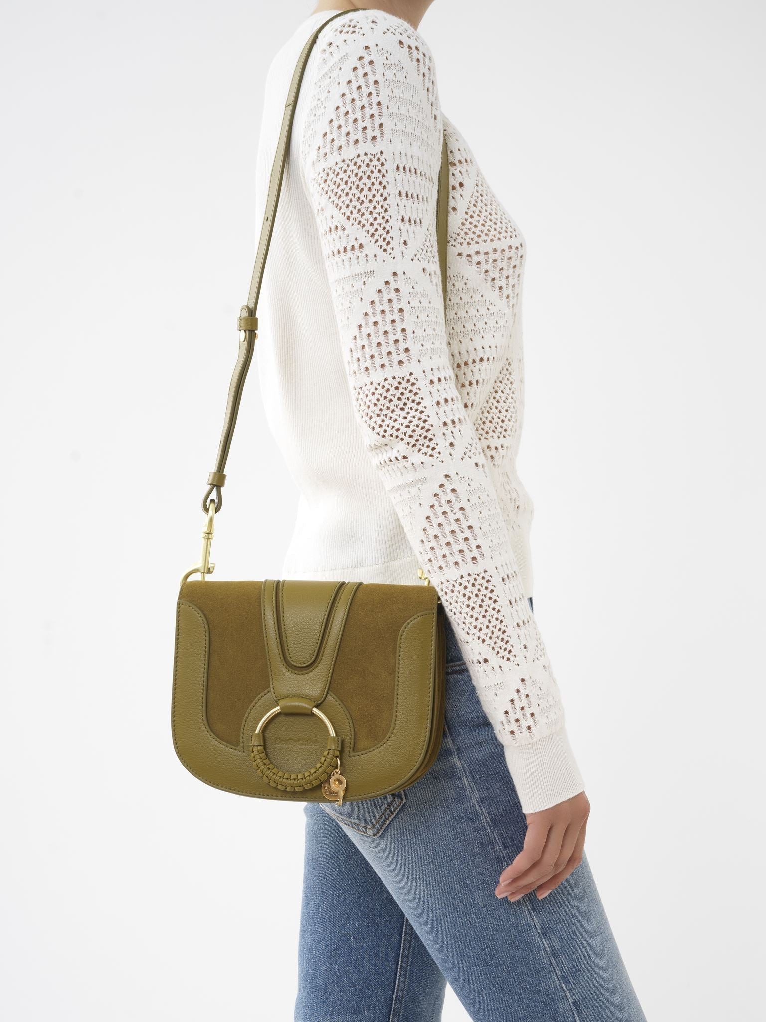 Sac porté épaule Hana en cuir - Olive