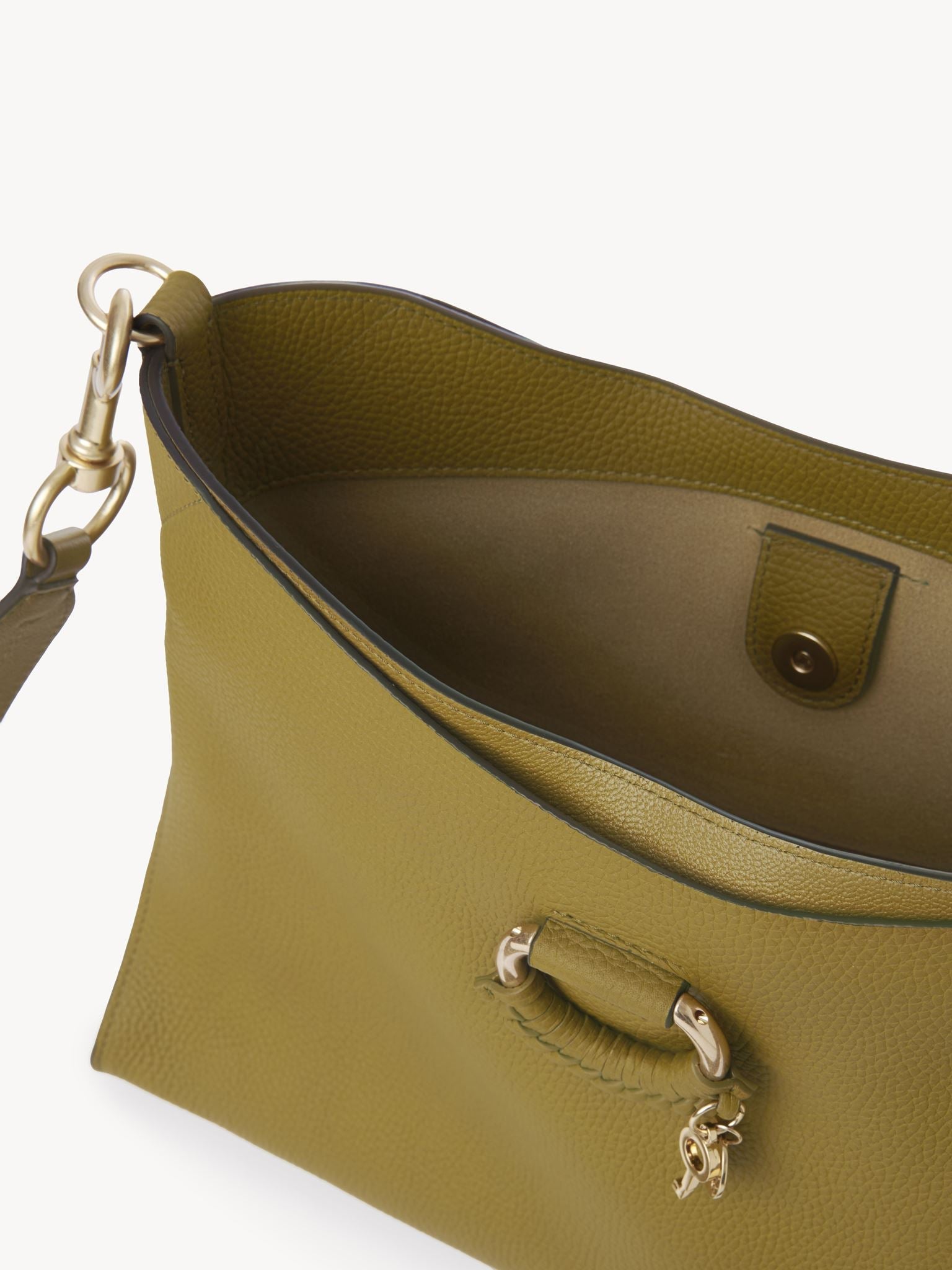 Petit sac Joan à anse en cuir - Olive