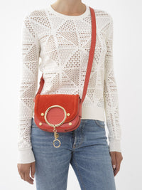 Petit sac porté épaule Mara en cuir - Orange Gitane