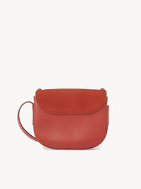 Petit sac porté épaule Mara en cuir - Orange Gitane